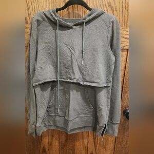 Latched Mama Gray NURSING Hoodie Sweatshirt